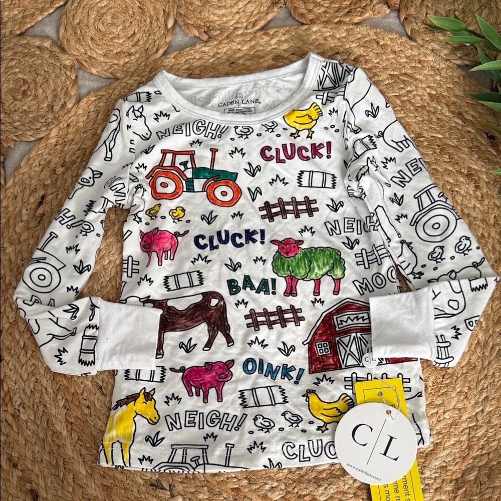 Caden Lane color Farm Bamboo PJ Top NWT. 2T